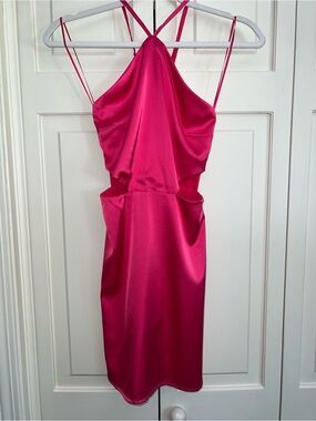 Le Lis Hot Pink Halter Dress NWT